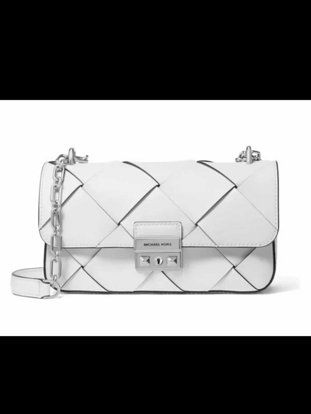 Michael Kors Tribeca Small Chain Shoulder Bag Optic White & Card Case
